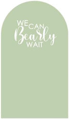 Arch Backdrop Covers Light Green Birthday Party Decorations We Can Bearly Wait Arched Stand Spandex Fabric Cover for Baby Shower Parties Decor (2.2x5FT) - Image 2