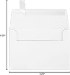 LUXPaper A4 Envelopes with Peel & Press, 4 1/4" x 6 1/4", 60lb. Bright White, 2,400 Pack - Image 3