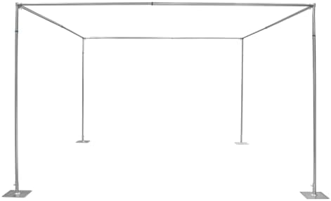 Adjustable Wedding Arches for Ceremony, 4 Post Hardware Kit, Outdoor Wedding Party Stand, 4 Post Backdrop Stand Kit Wedding Decorations Arch Square Backdrop Stand, 9.84 * 9.84 * 9.84ft Silver - Image 4