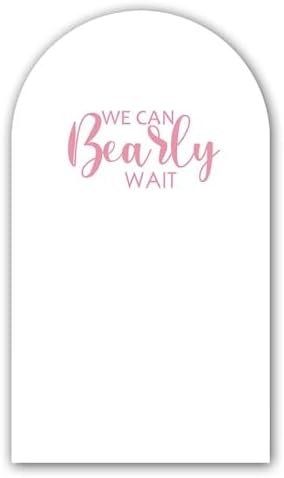 We Can Bearly Wait Theme Arch Backdrop Stand Covers for Parties Supplies White Arched Stretchy Fabric Cover Birthday Party Favors Decorations (4x7.2FT) - Image 2