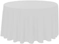 Polyester Round Tablecloth 120" Ideal for 60 inch round table (White 1) by KS+Linens