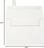 LUXPaper A4 Invitation Envelopes | Peel & Press | 4 1/4" x 6 1/4" | Natural White | 80lb. Text | 100% Cotton | 250 Qty - Image 3