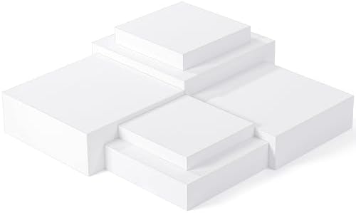 Geelin 6 Pcs Acrylic Risers Cube Stands, White, 10 to 15 Inch, Square by Geelin