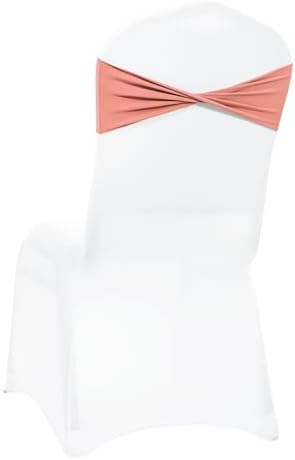 MDS Pack of 250 Spandex Chair Sashes Without Slider Buckles – Coral Peach - Image 5