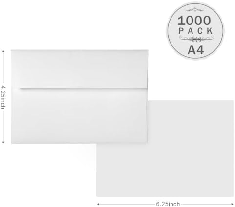 1000 Pack Goefun A4 White Envelopes Self Seal, 4.25 x 6.25 - Image 2
