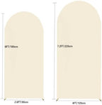 Beige Arch Backdrop Cover 7.2FT 6FT Wedding Arch Covers Stretchy Backdrop Set of 2 for Baby Shower Birthday Wedding Party Decoration (Beige, 7.2FT & 6FT) - Image 6