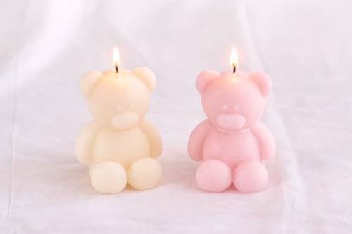 30 Pcs Baby Shower Favors Mini Bear Candles Party Favors, Handmade Bear Shaped Candles Bulk for Baby Shower Boys Girls, Wedding Favors, Baptism Guest Favors (Pink) - Image 2