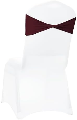 MDS Pack of 100 Spandex Chair Sashes Without Slider Buckles – Burgundy - Image 5