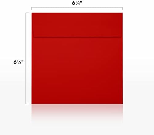 LUXPaper Square Invitation Envelopes | Peel & Press | 6 1/2" x 6 1/2" | Holiday Red | 60lb. Text | 250 Qty - Image 3