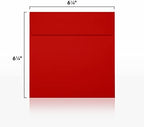 LUXPaper Square Invitation Envelopes | Peel & Press | 6 1/2" x 6 1/2" | Holiday Red | 60lb. Text | 500 Qty - Image 3