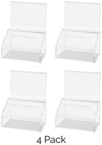 Marketing Holders 4 Pack 5" x 7" Coin Donation Container with Header Sign Holder Charity Fundraising Collection Tip Clear Acrylic Countertop Raffle Bin - Image 5