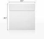 LUXPaper Square Invitation Envelopes | Peel & Press | 6 1/4" x 6 1/4" | Bright White | 70lb. Text | 250 Qty - Image 3