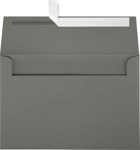 LUXPaper A8 Invitation Envelopes | Peel & Press | 5 1/2" x 8 1/8" | Smoke Gray | 80lb. Text | 500 Qty by Envelopes.com