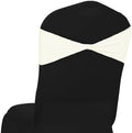 MDS Pack of 200 Spandex Chair Sashes Bows Elastic Stretch Dining Chair Bands Ties Without Slider Buckle Universal fits for Wedding Baby Shower Birthday Party Banquet Event Decoration - Ivory by MDS
