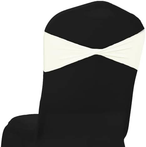 MDS Pack of 75 Spandex Chair Sashes Without Slider Buckles – Ivory by MDS