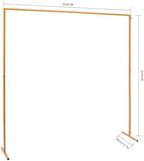 6.6ftx6.6ft Backdrop Stand, Yellow Portable Pipe and Drape Backdrop Stand for Parties Silver Wedding Garden Balloon Arch Frame for Wedding Birthday Parties Banquets Background Decor - Image 4