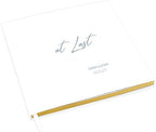 Andaz Press Personalized Wedding Guestbook with Gold Accents, Dusty Blue at Last White Guest Sign in Guest Registry 120 Pages 8.5 X 8.5 Memories Book for DIY, Scrapbook, Photo Album by AndazPress