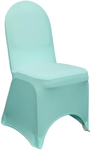 YOUR CHAIR COVERS - 6 Pack Robin Egg Stretch Spandex Banquet Chair Covers - Wedding Slip Premium Quality Cover by YourChairCovers