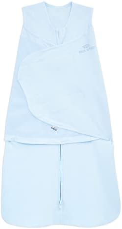 HALO 100% Cotton Sleepsack Swaddle, 3-Way Adjustable Wearable Blanket, TOG 1.5, Baby Blue, Small, 3-6 Months by HALO