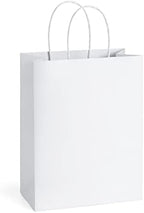 BagDream White Gift Bags with Handles 8x4.25x10.5 Inch Medium 100 Pack Bulk by BagDream
