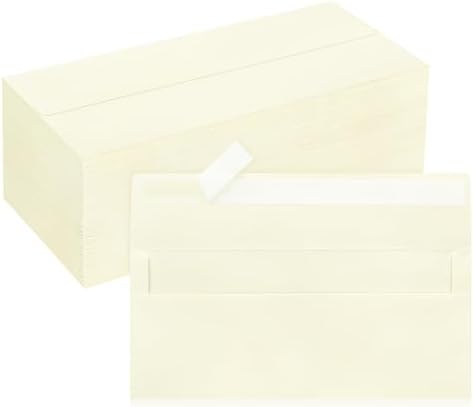 200 Pack Ivory #10 Business Envelopes Letter Size Self-Seal by LIKAJON
