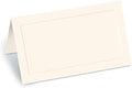 Cream Dignity Embossed 38lb Cover Stock Folded Place Cards, 100/pack by PaperDirect