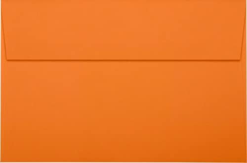 LUXPaper A9 Invitation Envelopes | Peel & Press | 5 3/4" x 8 3/4" | Mandarin Orange | 80lb. Text | 250 Qty - Image 2