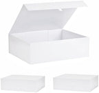 Extra Large White Gift Box 3 Pack 19x16x6 Inches,Gift Boxs for Presents with Lid Magnetic Closure Collapsible,Bridesmaid Proposal Box,Birthday, Christmas,for Clothes and Large Gifts by PLINJOY