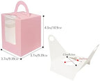 Bakepacker Auto-pop up Individual Cupcake Boxes With Window, Pink, 200 - Image 3