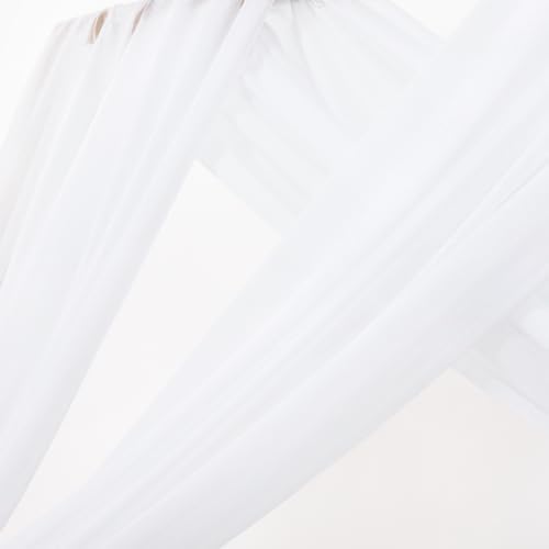 Sheer Gauze Wedding Arch Draping Fabric 29" x 20 FT 4 Panels White - Image 3