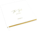 Andaz Press Personalized Wedding Guestbook with Gold Accents, Gold Established Design White Guest Sign in Guest Registry 120 Pages 8.5 X 8.5 Memories Book for DIY, Scrapbook, Photo Album by AndazPress
