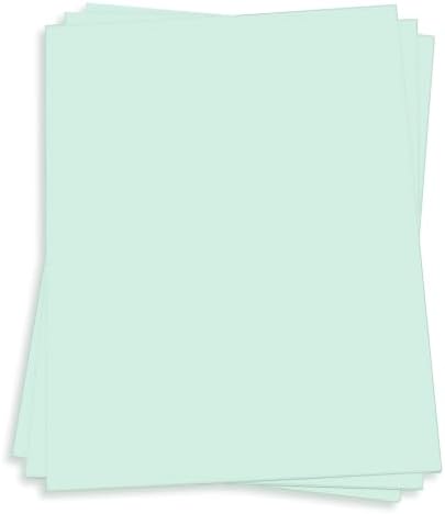 Pale Teal Card Stock Paper - 8 1/2 x 11 - Thick, Heavy 111lb Cover - 25 Pack - Gmund Colors Matte Finish by LCIPaper