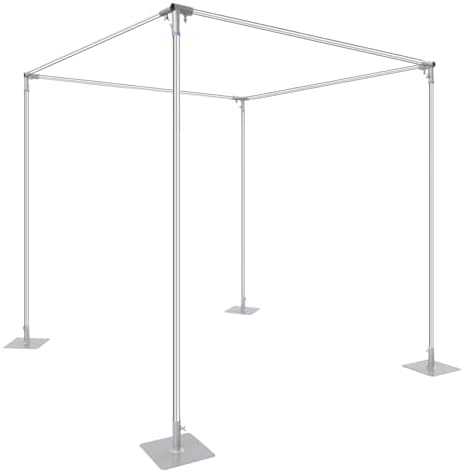 10ft x 10ft x 10ft Adjustable 4 Post Hardware Kit, Heavy Duty Backdrop Canopy Kit, Outdoor Wedding Arch Backdrop Stand for Party Birthday Ceremony Event Decorations, Silver - Image 2