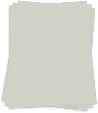 Neutral Gray Card Stock Paper - 8 1/2 x 11 - Thick, Heavy 111lb Cover - 25 Pack - Gmund Colors Matte Finish by LCIPaper
