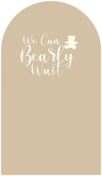 Light Brown Arch Backdrop Covers Baby Shower Birthday Party Decorations We Can Bearly Wait Arches Background Stretchy Fabric Cover Wedding Parties Decors (4x7.2FT) - Image 2