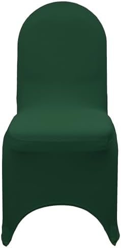 YOUR CHAIR COVERS - 50 Pack Stretch Spandex Banquet Chair Cover - Hunter Green, Wedding Slip, Premium Quality - Image 3