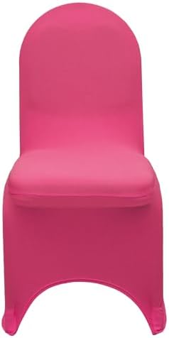 YOUR CHAIR COVERS - 6 Pack Stretch Spandex Banquet Chair Covers - Fuchsia, Wedding Slip Covers, Premium Quality Chair Cover - Image 3