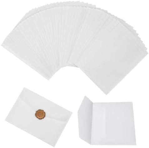 100 Vellum Paper Envelopes for Invitations, 5X7 Inch Pre-Folded Wedding, Birthday & Baby Shower Invitation Wrappers with Wax Seals - Image 3