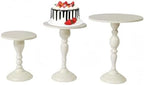 Cream White 3Pcs Metal Round Elegant Cake Stand Set Dessert Display - Image 2