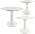 3 Pcs White Cake Stand Set Round Plastic Cupcake Stand Holder Dessert Table Display Set, Dessert Serving Platter for Tea Party, Birthday, Wedding, Baby Shower by Unknown