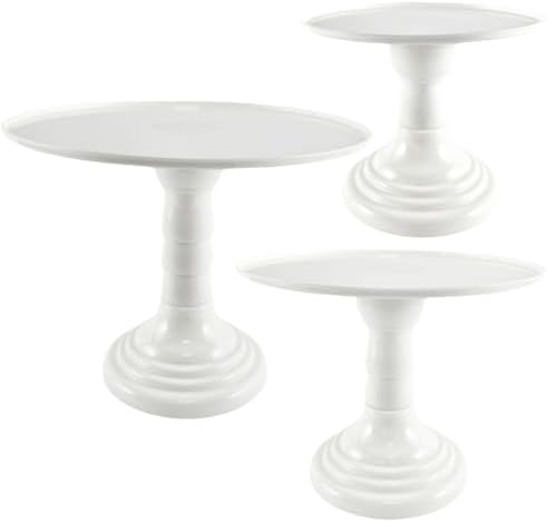 3 Pcs White Cake Stand Set Round Plastic Cupcake Stand Holder Dessert Table Display Set, Dessert Serving Platter for Tea Party, Birthday, Wedding, Baby Shower by Unknown