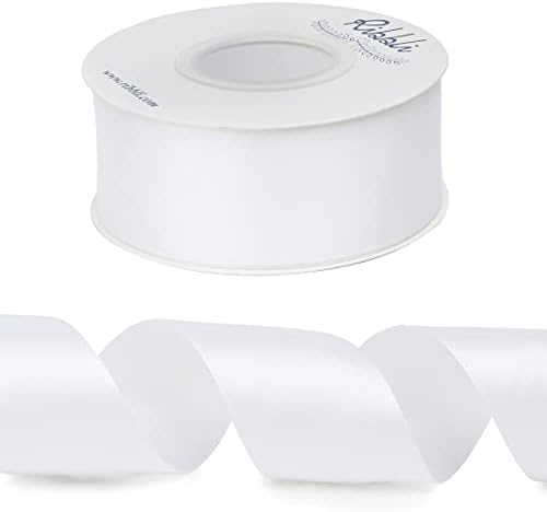 Ribbli White Double Faced Satin Ribbon,1-1/2” x Continuous 25 Yards,Use for Bows Bouquet,Gift Wrapping,Wedding,Floral Arrangement (Pack of 3) - Image 2
