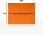 LUXPaper A2 Invitation Envelopes | Peel & Press | 4 3/8" x 5 3/4" | Mandarin Orange | 80lb. Text | 250 Qty - Image 3