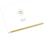 Andaz Press Personalized Wedding Guestbook with Gold Accents, Geometric Design White Guest Sign in Guest Registry 120 Pages 8.5 X 8.5 Memories Book for DIY, Scrapbook, Photo Album by AndazPress