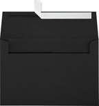 LUXPaper A8 Invitation Envelopes | Peel & Press | 5 1/2" x 8 1/8" | Midnight Black | 80lb. Text | 500 Qty - Image 2