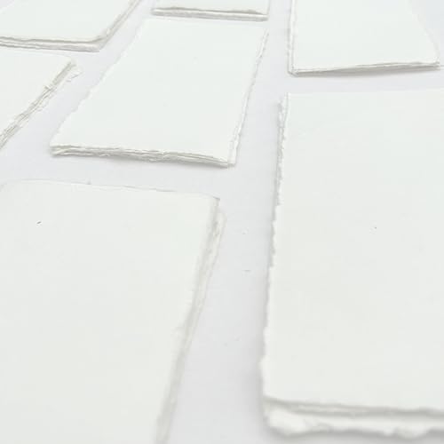 Handmade Deckle Edge Cotton Rag Paper 4x9” – 150 GSM Premium Blank Invitation Sheets | Rustic Textured Card Stock for Wedding Invites, Baby Showers, Crafting & Calligraphy (Pack of 100) - Image 6