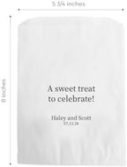 Personalized Text Treat Bags / 50 Fully Custom Event Thank You Dessert Bags / 5 3/4" x 8" Flat Classic Black And White Graduation Wedding Celebration Party Favor Candy Cookie Holder/Made In The USA - Image 5