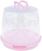 3-Tiers Cupcake Holder Cupcake Carrier with Lid and Handle Portable Desserts Storage Container Box for Pie, Cookies 24 Cupcakes (Pink) by Unknown