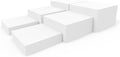PecMuikee Buffet Risers, Food Risers for Buffet Table, Display Stand Shelf for Catering Dessert Collectibles Jewelry Figures Show, Acrylic Cube Display Nesting Risers with Hollow Bottoms 6PCS 8"9"10" by PecMuikee