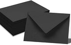 Darling Souvenir A2 Black Invitation Envelopes (4 3/8 x 5 3/4) Euro V-Flap 80 LBS Ideal for Weddings, Birthday, Invitations, Baby Shower,Bridal Shower -Packs & Colours Available - Image 2